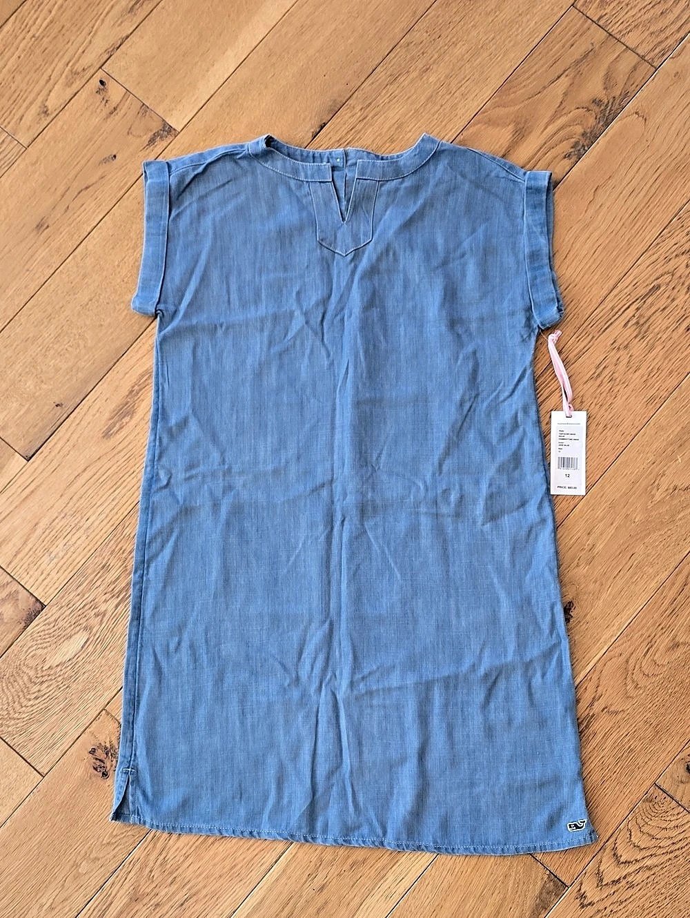 vineyard vines Chambray Tie-Front Dress Chambray Mini Dress Blue Size 12 NWT
